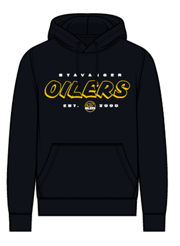 Hettegenser Stavanger Oilers med gul skrift