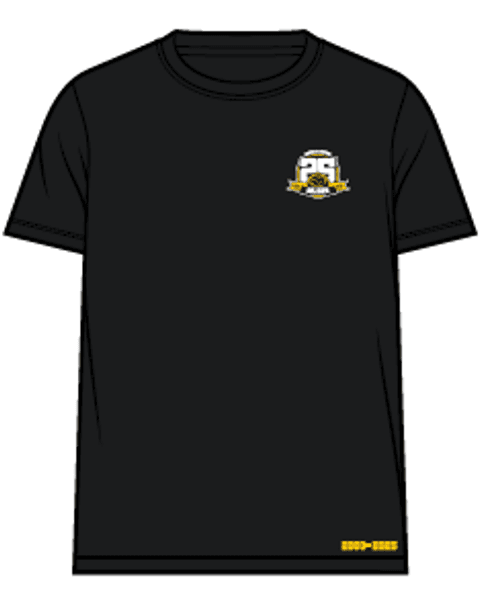 T-skjorte sort med 25-års jubileumslogo-barn